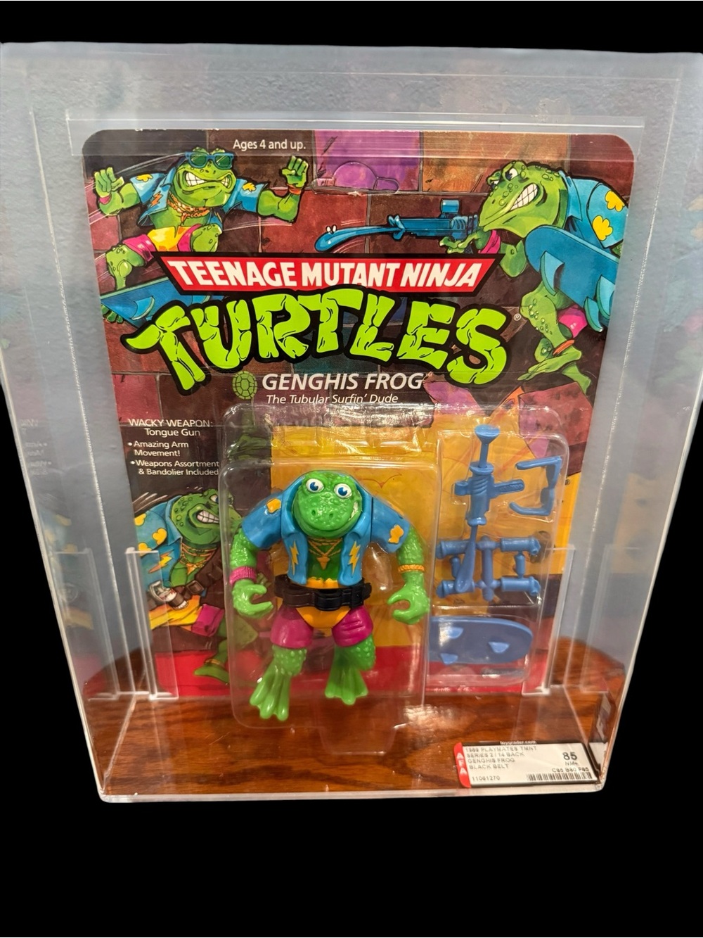 GENGHIS FROG Black Belt AFA Highest Graded 85 TMNT Playmates Sealed! New!